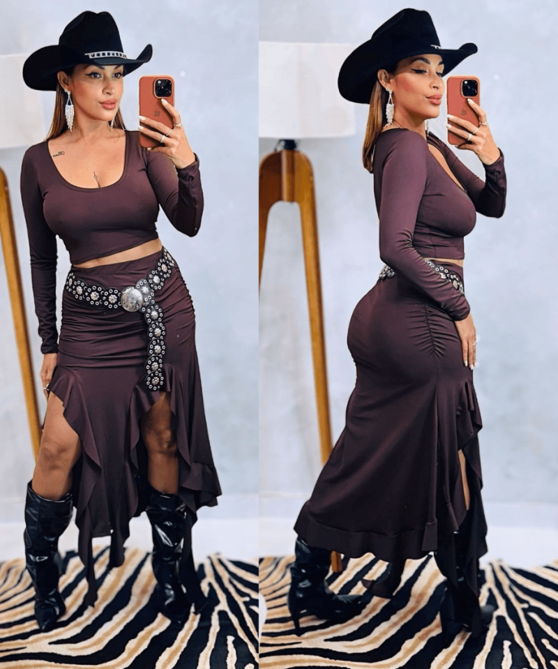 Conjunto Saia Midi Country