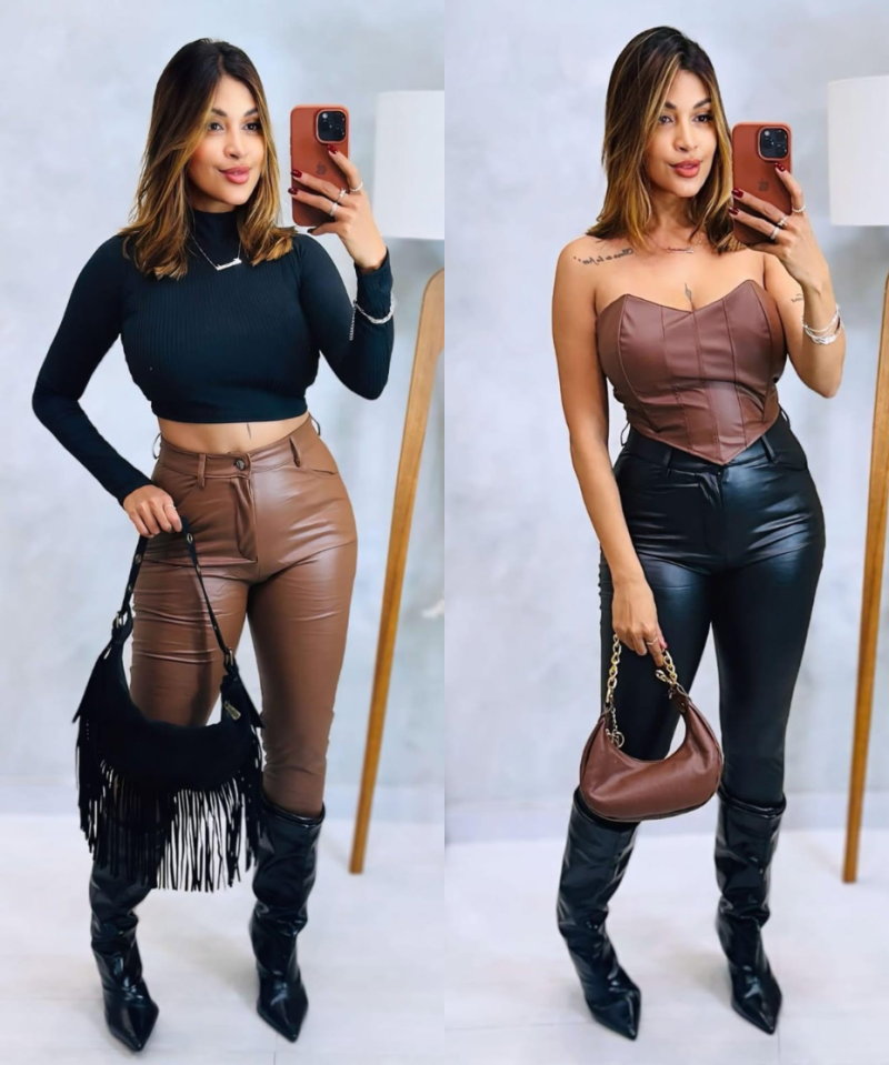 Calça Resinada c/ Ziper