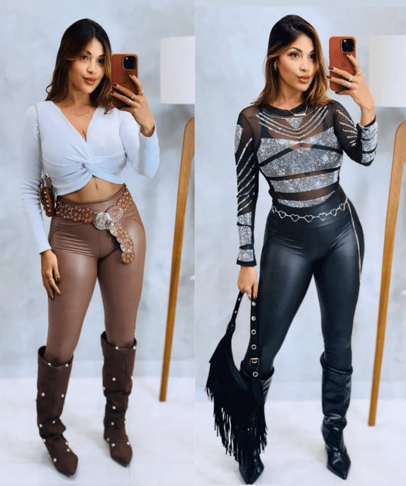 Calça Resinada Glam Shine