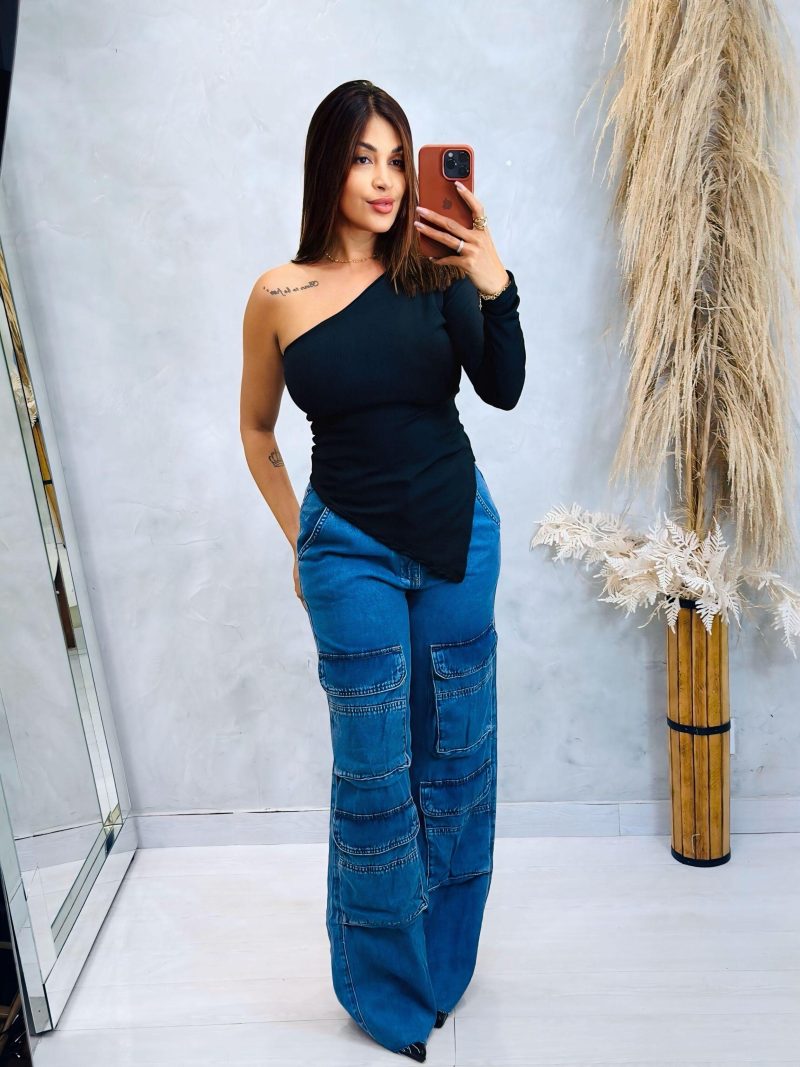 calça wide leg cargo 1