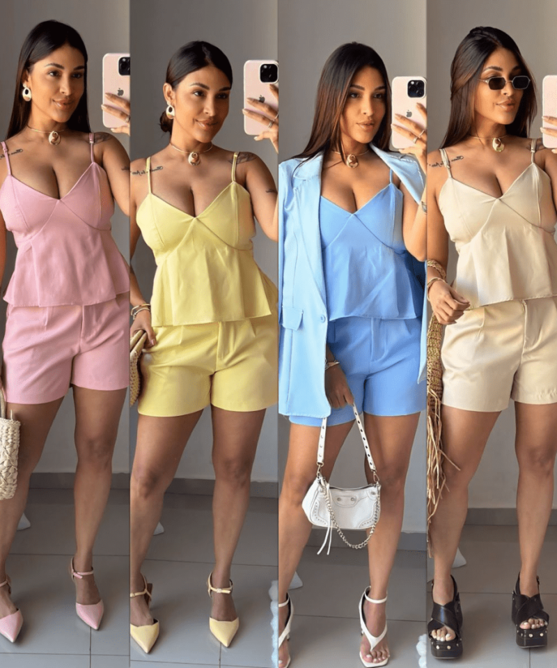 Conjunto de Alça Short Alfaiataria