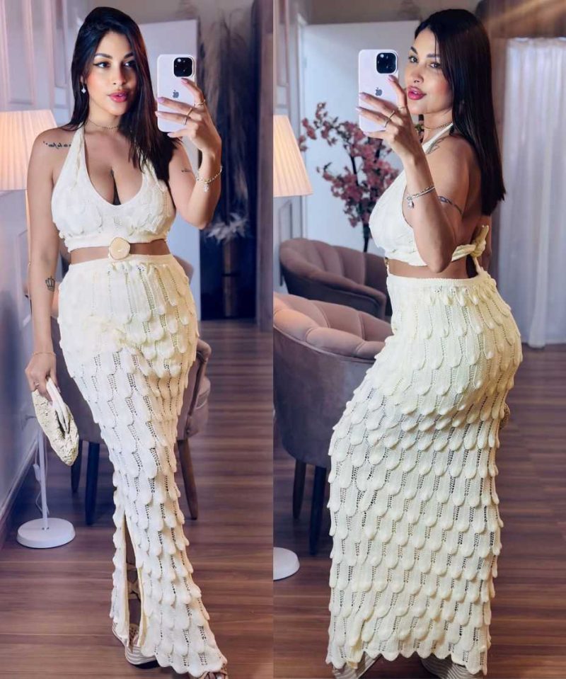 Vestido Crochet Dreams – Elegância Artesanal