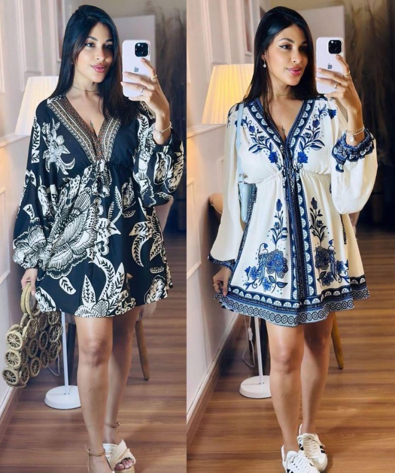 Vestido Curto Estampado