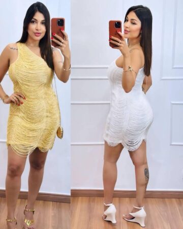 vestido curto franja (1) Vestido Curto Franja