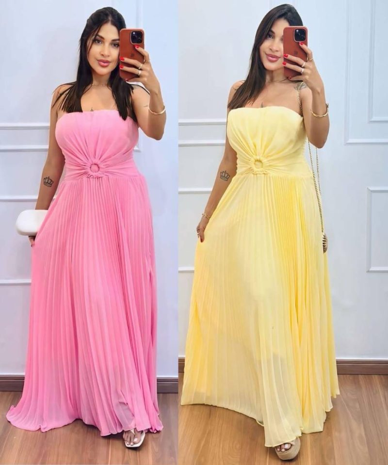 Vestido Longo Plissado