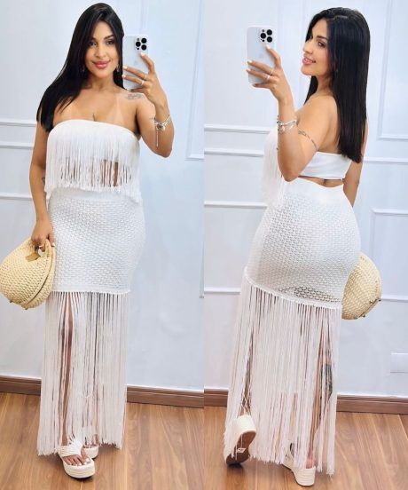 Conjunto Tomara que Caia com Franjas