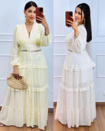 Vestido Longo Romântico Renda Vestido Longo Romântico Renda