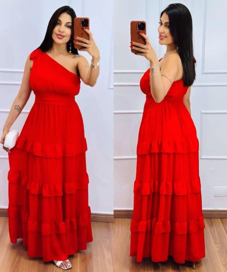 Vestido Longo Um Ombro Só