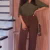 Calça wide leg marrom feminina cintura alta com modelagem elegante Calça Wide Leg Marrom Cintura Alta Feminina