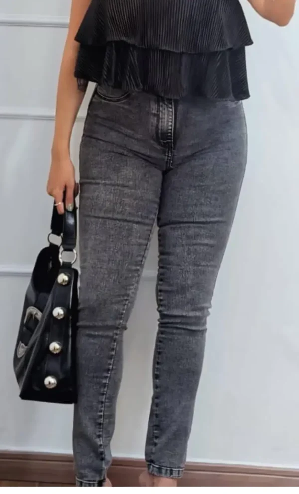 calça-skine-3 Calça Skinny Jeans Feminina Estonada com Cintura Alta 2026