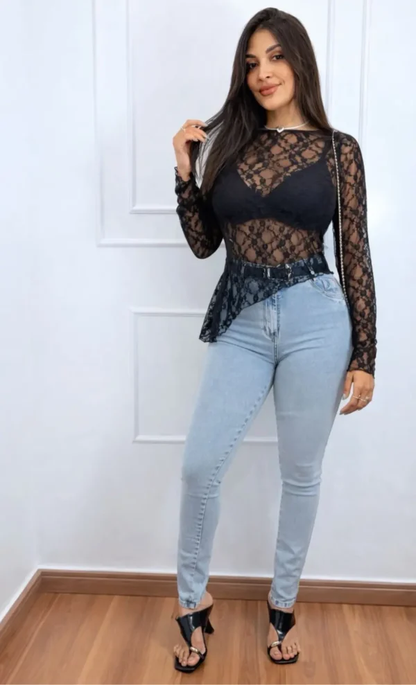 calça-skine-clara-2 Calça skinny jeans feminina cintura alta