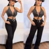 calça-brilho-wide-leg calça wide leg brilho jeans com strass