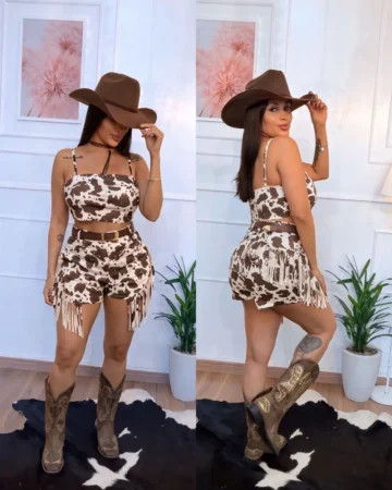 conjunto country suede