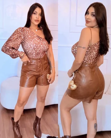 body-bambi body poliamida estampa cervo feminino moderno