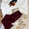 calça legging de pezinho peluciada feminina preta