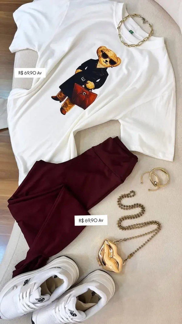 calça legging de pezinho peluciada feminina preta