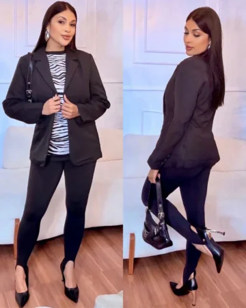 calça-pezinho calça legging de pezinho peluciada feminina preta
