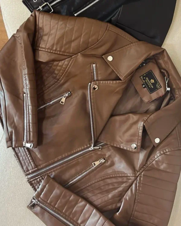 jaqueta-couro0001 jaqueta de couro feminina biker preta ajustada