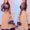 saia midi elegante feminina