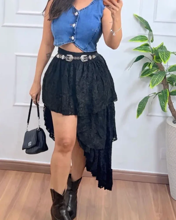 saia midi renda premium