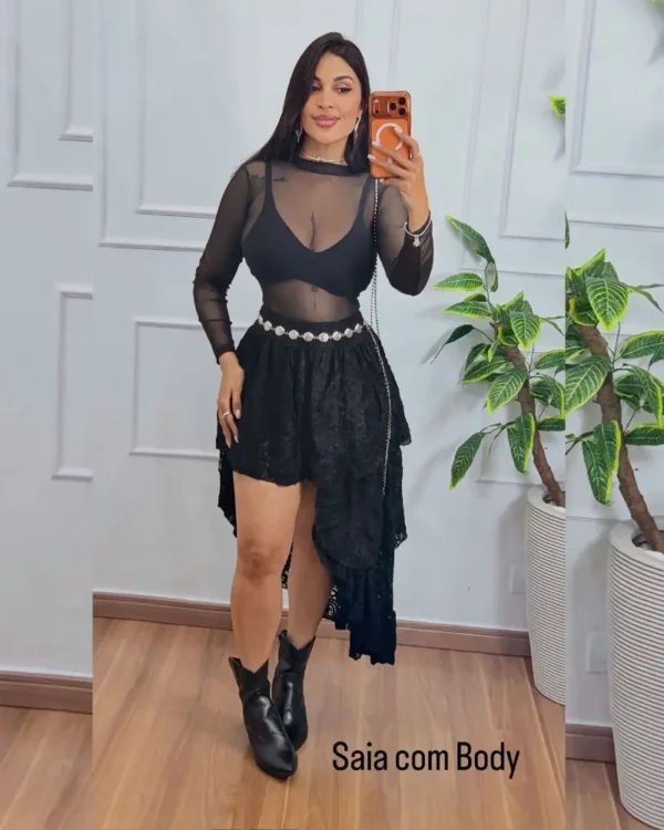 saia midi renda premium