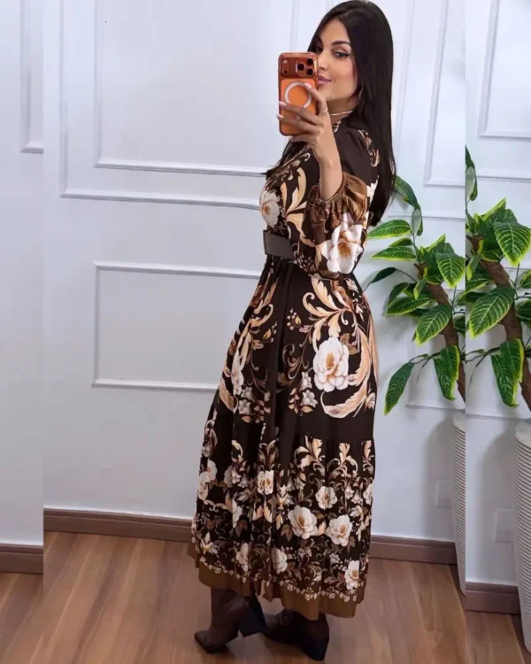 Vestido Longo Floral Elegante