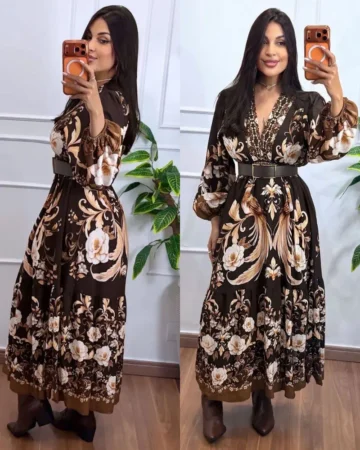 Vestido Longo Floral Elegante