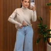 Blusa Tricô Assimétrica Feminina