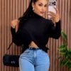 Blusa Tricô Assimétrica Feminina