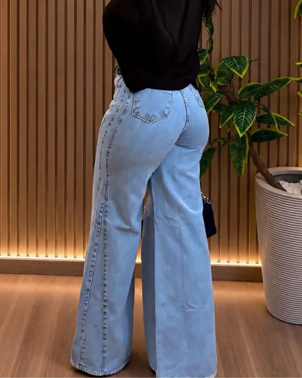 Calça Pantalona Jeans Clara Feminina